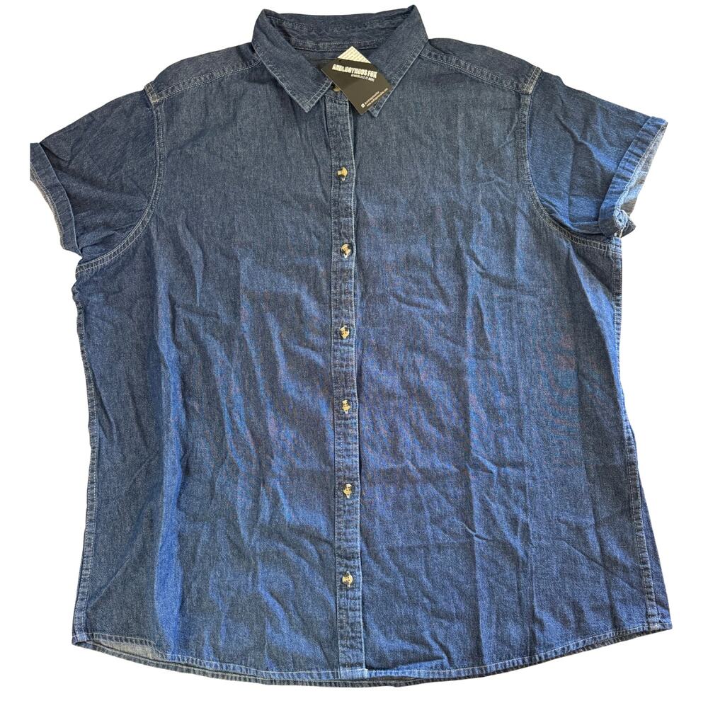 Androgynous Fox Denim Fox Button-Up Shirt | Size 2XL | NWT